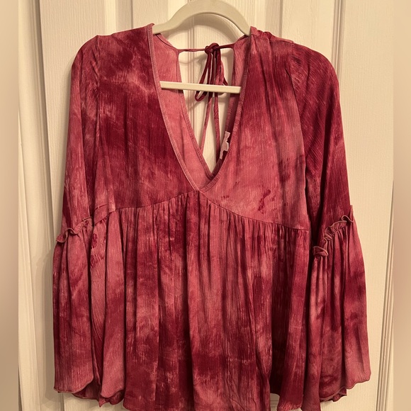 Pink Lily Beautiful Pink Tye Dye Blouse - Picture 4 of 8